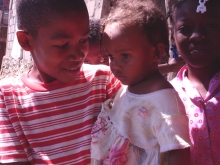 Haitian boy and his sister
